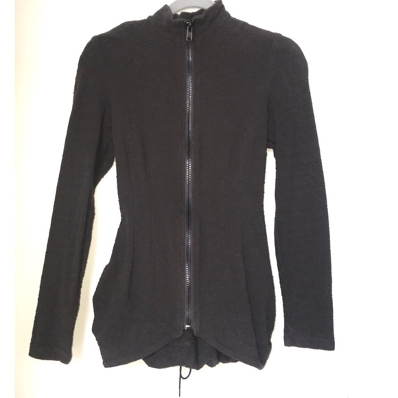 Betsey Johnson bustle corset jacket gray textured zip up - Picture 2 of 7